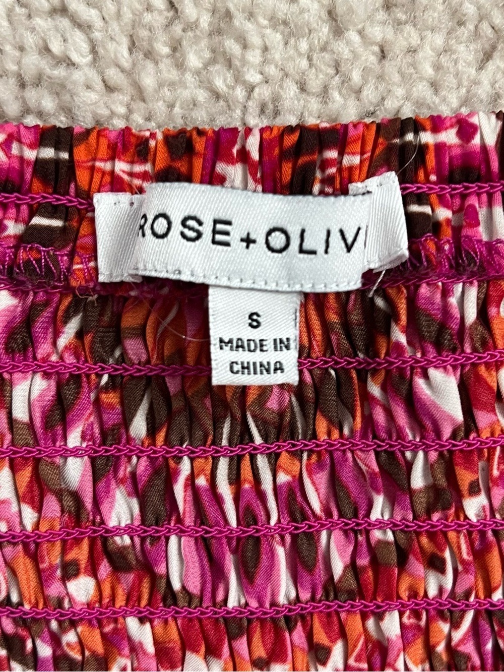 Rose & Olive S Pink and Orange Boho Handkerchief Hem Cami Top - Picture 5 of 6